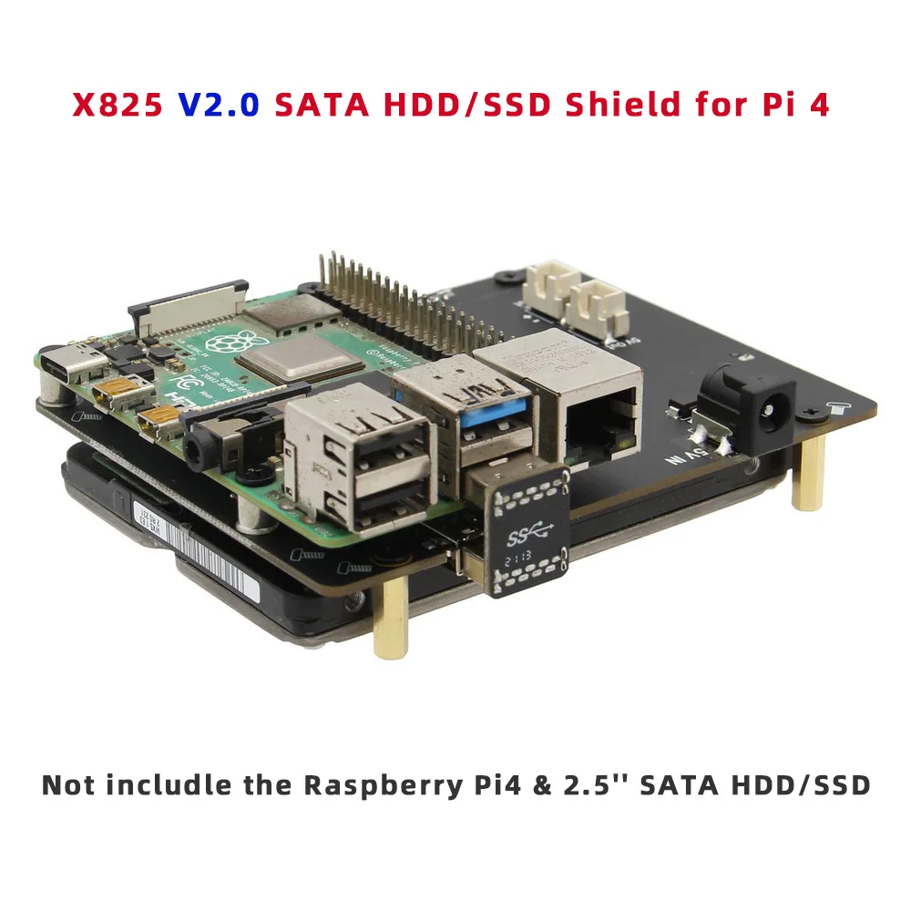 Raspberry Pi 2 5 дюйма SATA HDD/SSD щит X825 V2.0 Плата расширения хранилища для 4 Модель