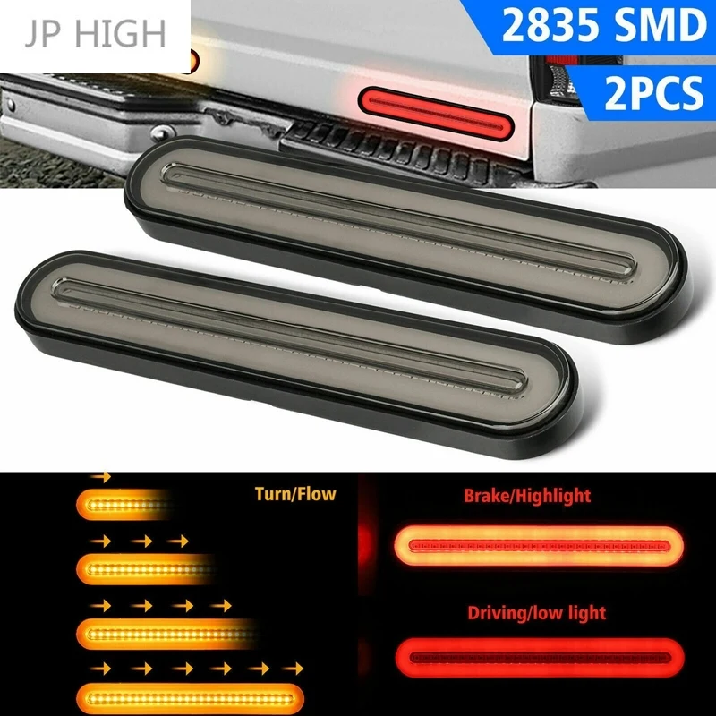 

2Pcs 100LED Car Truck DRL LED Light Bar Brake Flowing Turn Signal Stop Tail Strip 12V