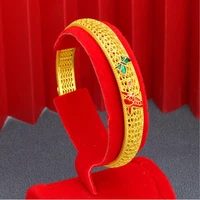 hi c 6cm enamel wedding bracelet 24k yellow gold plated hollow out insect bracelet engagement bangles for women jewelry bride