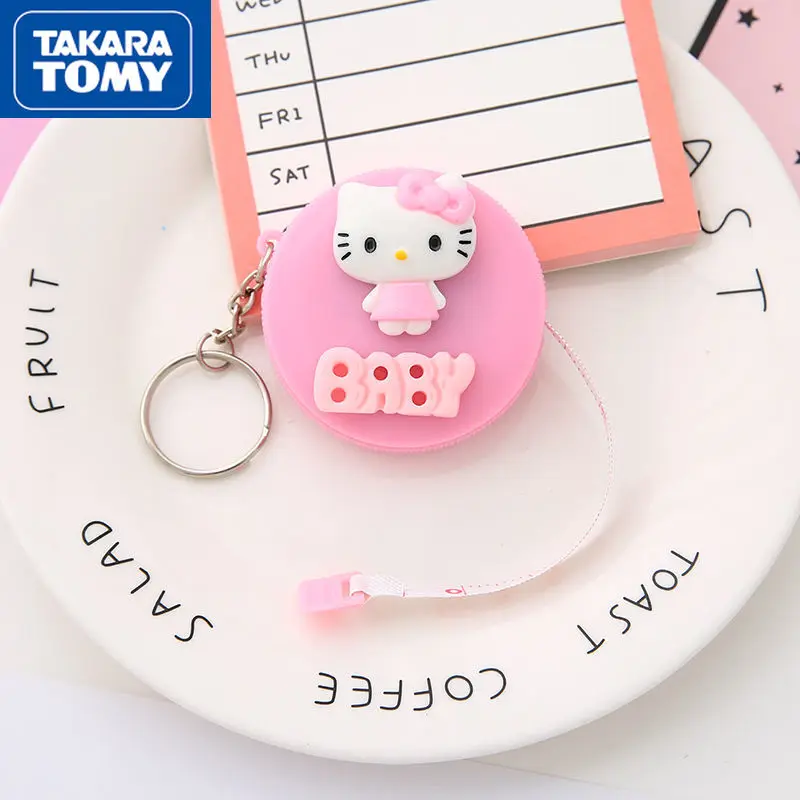 

TAKARA TOMY Fashion Cartoon Hello Kitty Mini Soft Tape Measure Portable Cute Keychain Pupils Stationery Soft Ruler