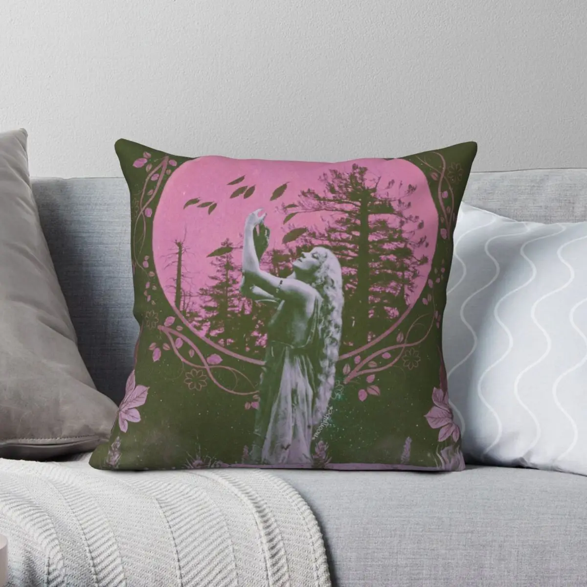 

Чехол с квадратной подушкой Harvest Moon, чехол из полиэстера и льна с бархатным узором, декоративная Декоративная Подушка на молнии, чехол для де...