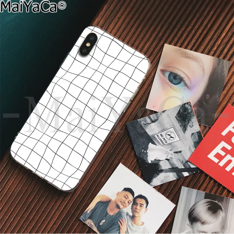Мягкий прозрачный чехол MaiYaCa в черно белую полоску для телефона iPhone X XS MAX 6 6s 7 7plus 8
