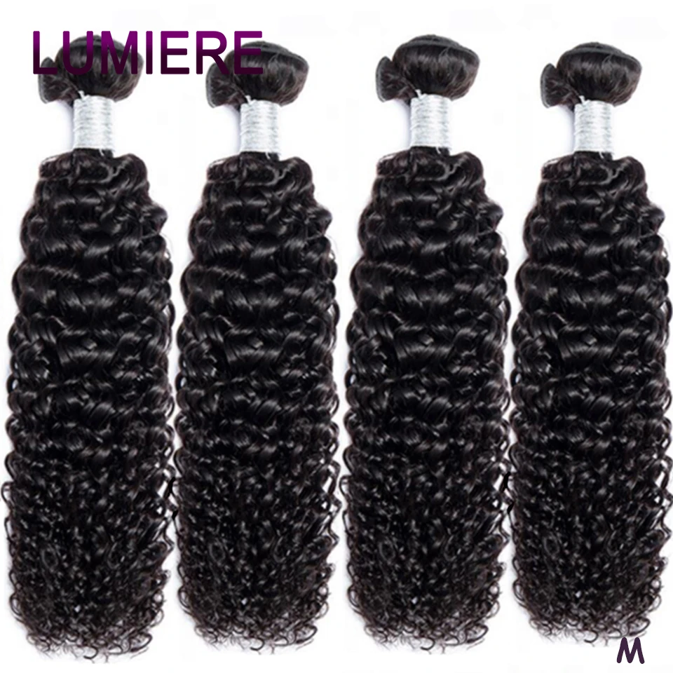 Lumiere кудрявые бразильские волосы волнистые пучки 100% человеческие накладные 4