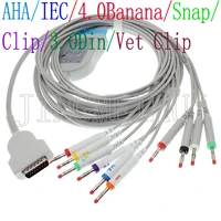 compatible with marquette hellige microsmartmac5001100160012001200st ecg ekg 10 lead cable10kohm resistance 3m of cable
