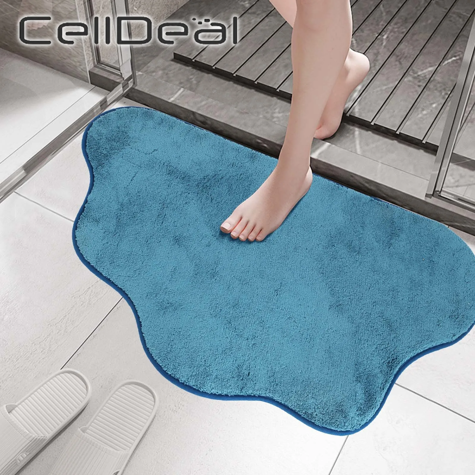 

Bathroom Mat Non-slip Special Shaped Rug Water Absorption Shower Room Bedroom Toilet Carpet Door Mat Washable Floor Decor