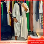 Мусульманское платье Djellaba, длинная абайя, кафтан, мусульманский стиль, модный принт в полоску, пэчворк, этнический стиль, мужская одежда, арабское платье 2021