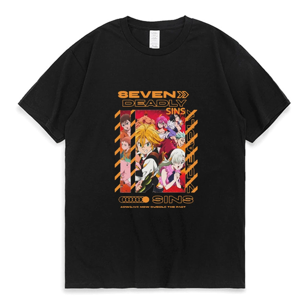 

2021 New Manga Seven Deadly Sins T Shirt Men Kawaii Cartoon Nanatsu No Taizai Meliodas Graphic Print Tees Shirt Anime T-shirt