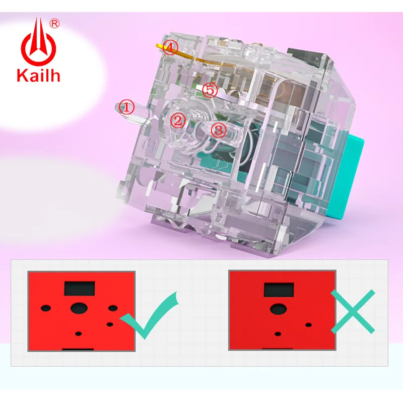 

10pcs kailh Crystal box Switch Pro Mechanical Keyboard diy RGB/SMD Tactile switch Dustproof waterproof Compatible Cherry MX