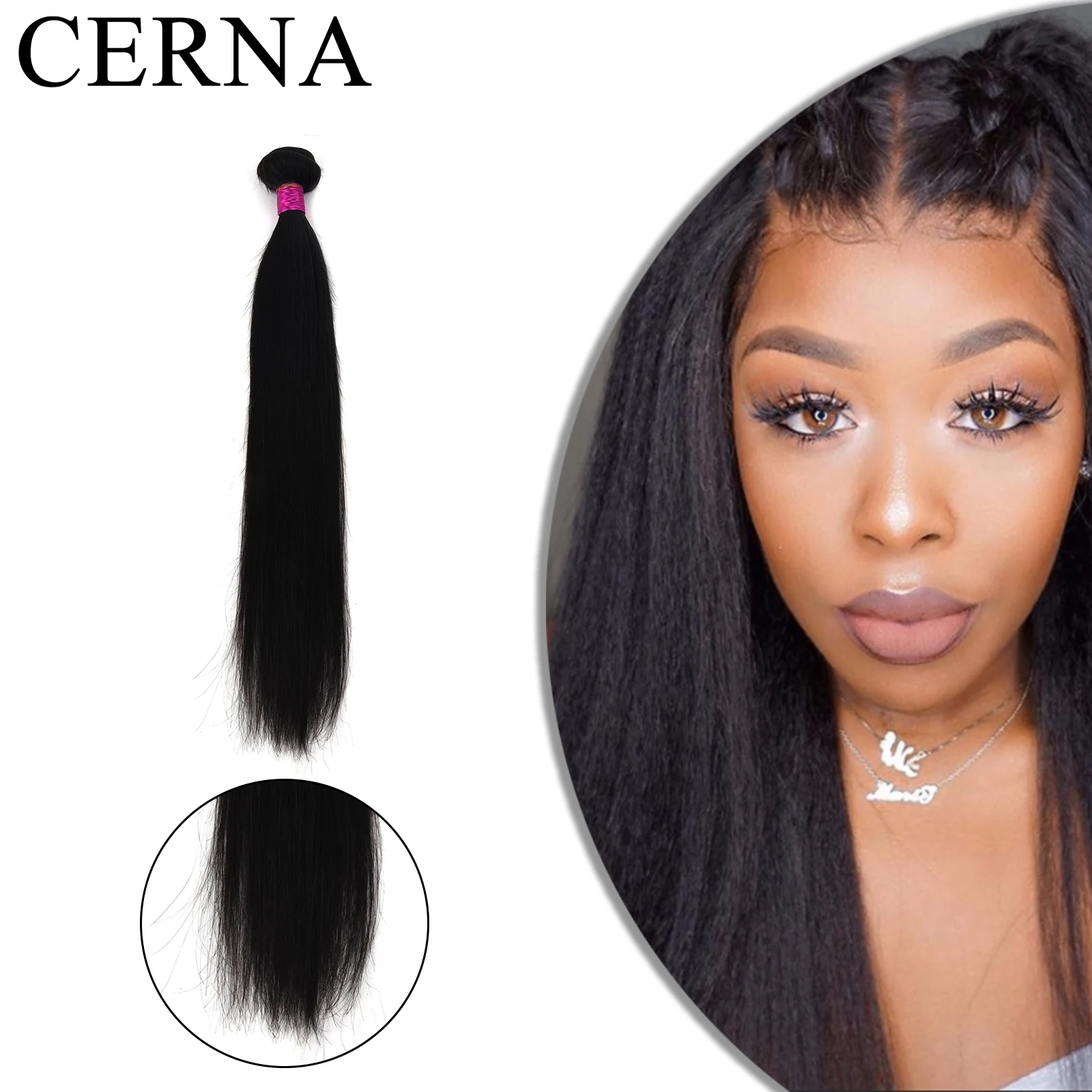 

Cerna Straight 1/3/4 Bundles 100% Unprocessed Human Virgin Hair Indian Hair Weave Bundle Natural Black Remy Hair for Black Women