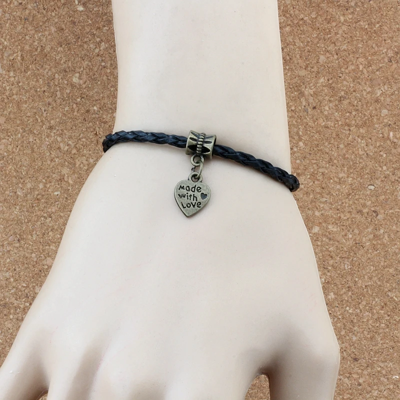 150 шт./лот Сделано с любовным сердцем подвесные бусины шармы подходят для