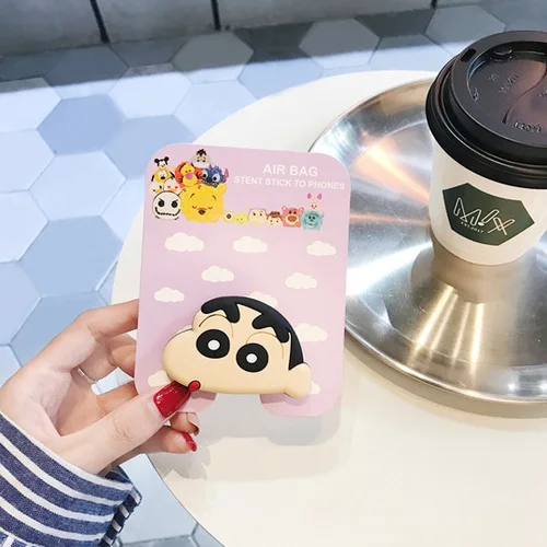 Crayon Shinchan Универсальный держатель для телефона с воздушной подушкой, автомобильный держатель для телефона, растягивающийся Кронштейн для мобильного телефона, чехол для iphone с мультипликационным рисунком - Цвет: Crayon Shinchan