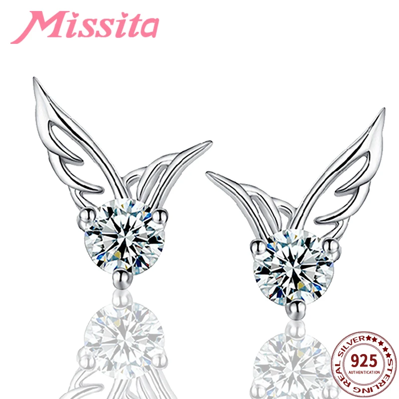MISSITA 2019 новые модные блестящие серьги гвоздики с крыльями ангела ювелирные