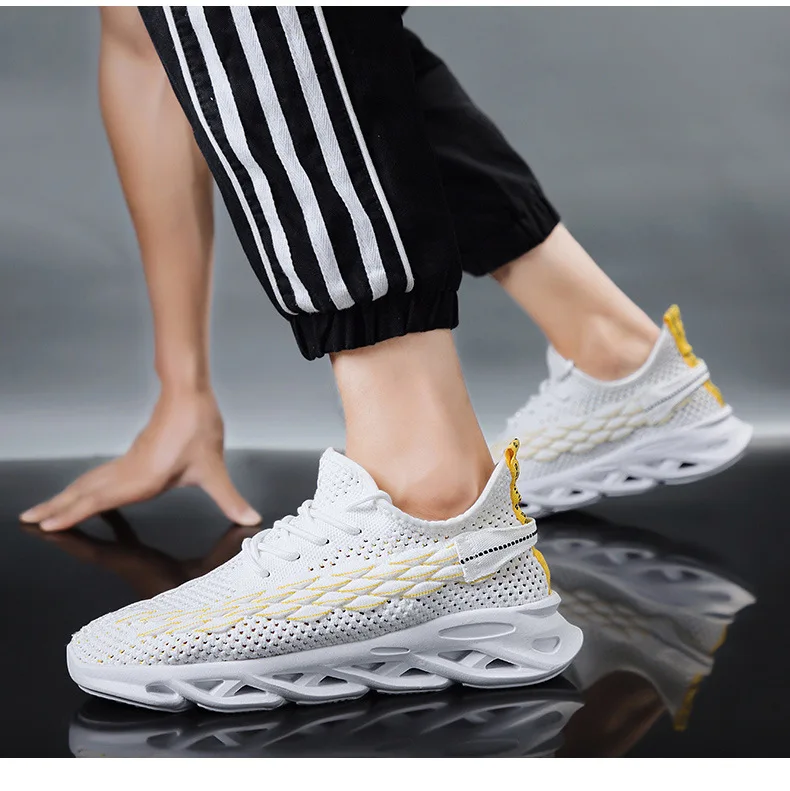 Дышащая Спортивная обувь для ходьбы flyknit; модные мужские кроссовки; Уличная обувь без шнуровки; Качественная спортивная обувь для студентов; Мужская обувь; DY66