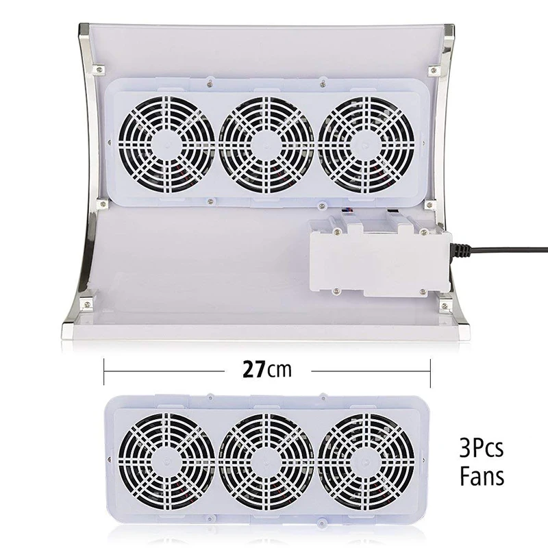 Пылесос для маникюра с 2 мешками сборщик пыли ногтей 3 вентилятора оборудование