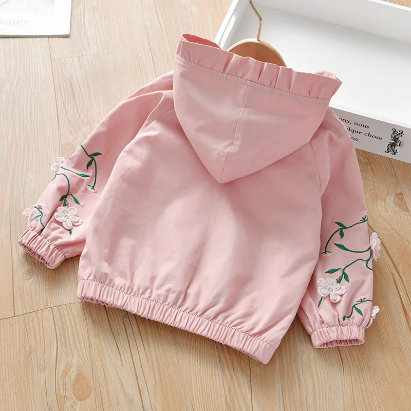 IENENS Girls Hooded Jackets Coats Kids Baby Girl Solid Color Outerwear Tops Clothes Clothing Children Girl's Trench Coat Jacket | Детская