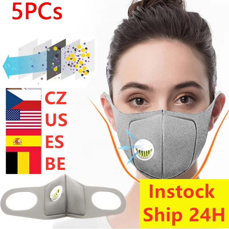 5 шт. губка пыли респираторные маски маска с дыхательным клапаном Анти-пыль