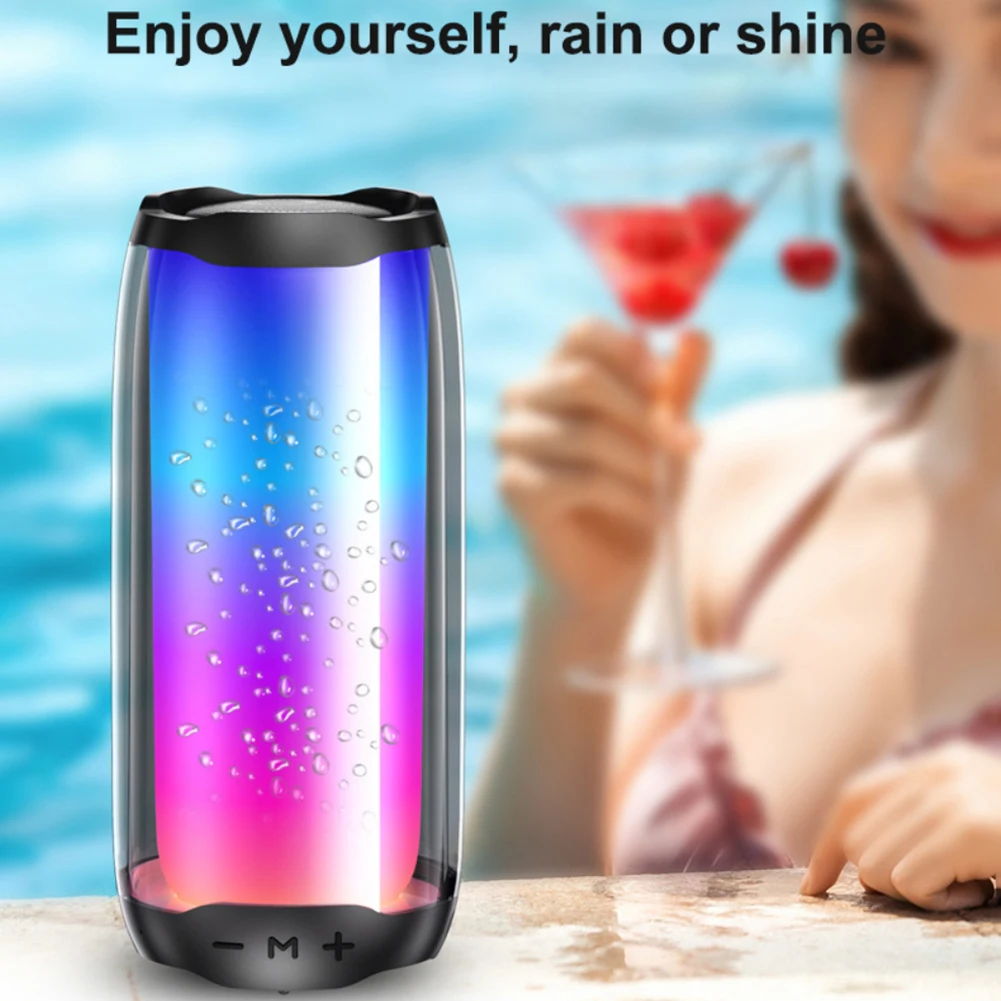 

IPX7 Waterproof Pluse4 Portable Wireless Speaker Portable Outdoor Waterproof Full Screen LED Color Light TF FM Radio Speaker