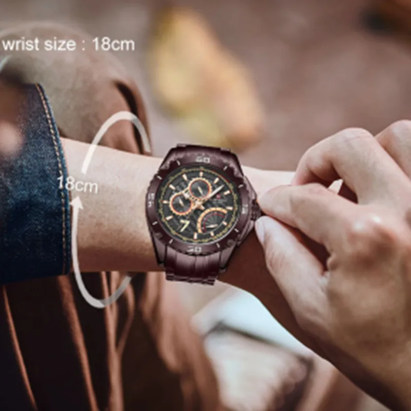 

NAVIFORCE Luxury Brand Brown Men Watches Fashion Quartz Man Wristwatch Military Sport Waterproof Male Clock Relogio Masculino