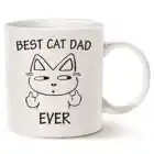 Кофейная кружка Best Cat Dad Ever, 350 мл, керамическая дорожная кружка для чая, молока, рождественский подарок, кружка для вашего мужа, подарочные кружки