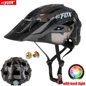 BATFOX Racing Bicycle Helmet with Light In-mold MTB Road Cycling Helmet for Men Women Ultralight Helmet Sport Safety Equipment
