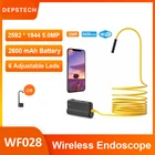 DEPSTECH WF028 8,5 мм WI-FI эндоскоп 5.0MP зум Камера IP67 Водонепроницаемый инспекциионный бороскоп для iOS и Android PC 6 светодиодов регулируемый