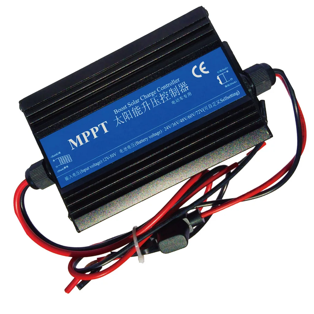 Controlador de carga Solar, regulador de Panel de 4 LEDs MPPT Boost, 24V-72V-0