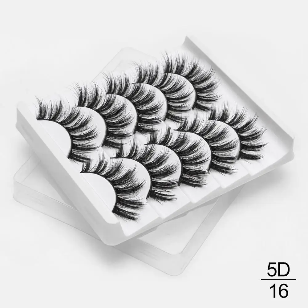 5D16 5 пар ресниц натуральные длинные 3D Искусственные норковые ресницы толстые ручная работа полная полоса ресницы Объемные мягкие норковые ресницы накладные ресницы - Цвет: 5D16