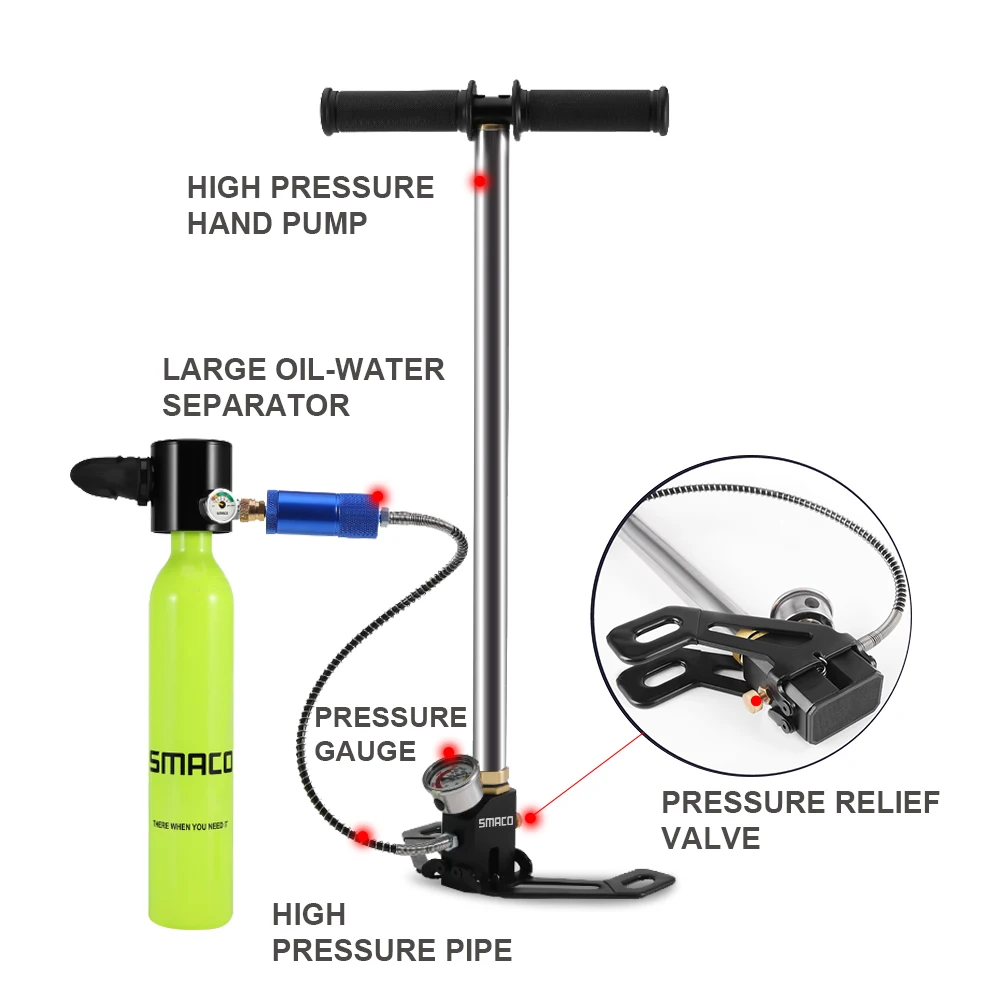 Кислородный баллон SMACO для дайвинга ручной насос высокого давления