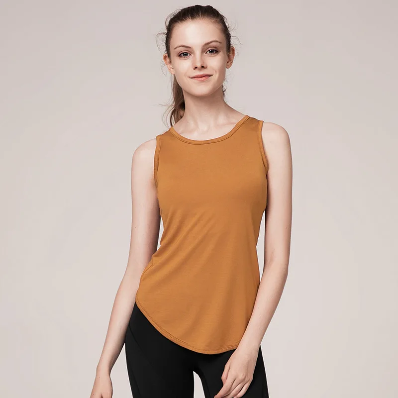 Женская стильная крутая свободная нейлоновая спандекс Dri Fit Dance Yoga гимнастический спортивный фитнес безрукавка для тренировки Топы - Цвет: Оранжевый