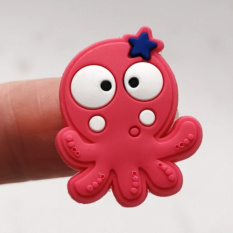 New Design 1Pcs Cute Fishes PVC Shoe Charms Accessories Clownfish Dolphin Starfish Shoe Buckle Decoration Fit Croc JIBZ Kid Gift