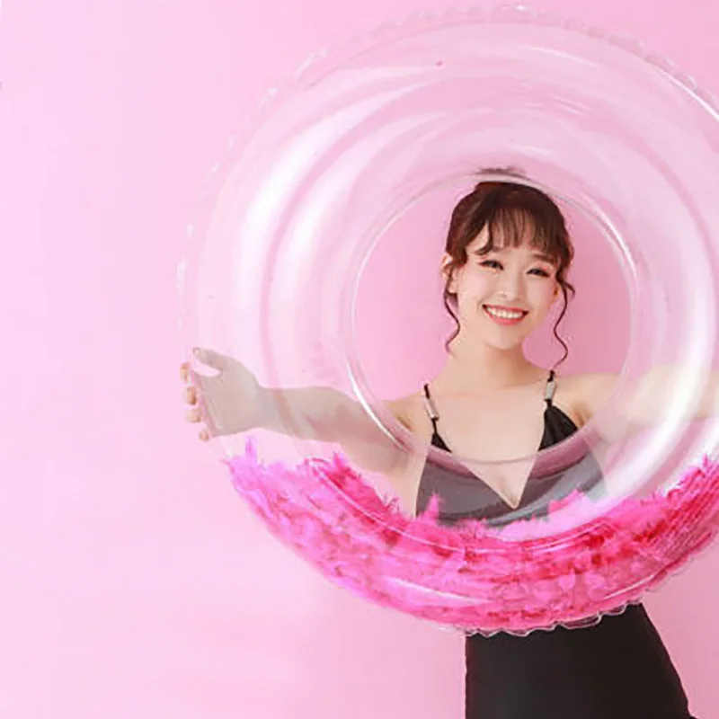 

Swimming Ring Float Round Feather Ring Safe Protection Summer Beach Summer Beach Swim Circle Float Water Pool Party Inflatable