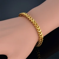 dropshipping mens bracelets bangles gold color stainless steel chain womens bracelet jewelry gift pulseira