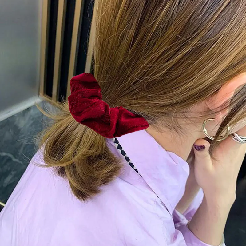 

Fashion Elastic Christmas Scrunchie Popular Hair Rubber Bands Exquisite Colorful Festival Hair Rope Simple Soft Accessories