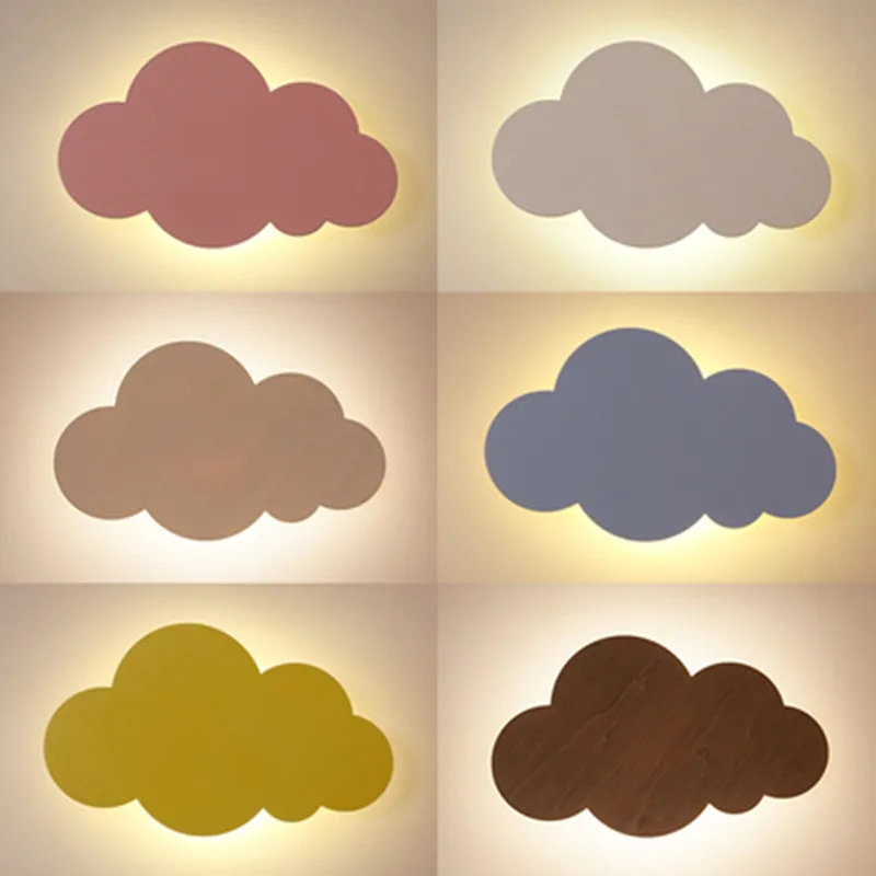 Современный настенный светильник в виде облака 15 Вт белый розовый светодиодный