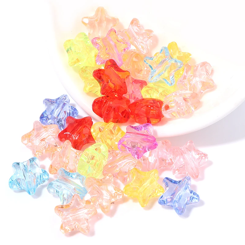 

100pcs/lot Mixed Star Acrylic Spacer Beads For Jewelry Making Handmade Diy Bracelet Necklace