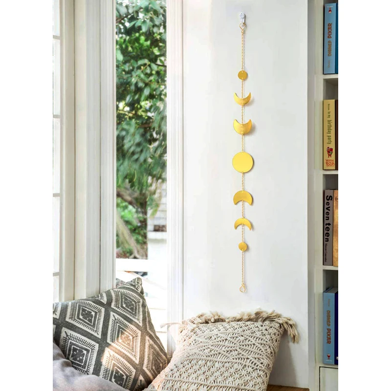 Настенная гирлянда в стиле бохо декоративное украшение виде Луны из металла