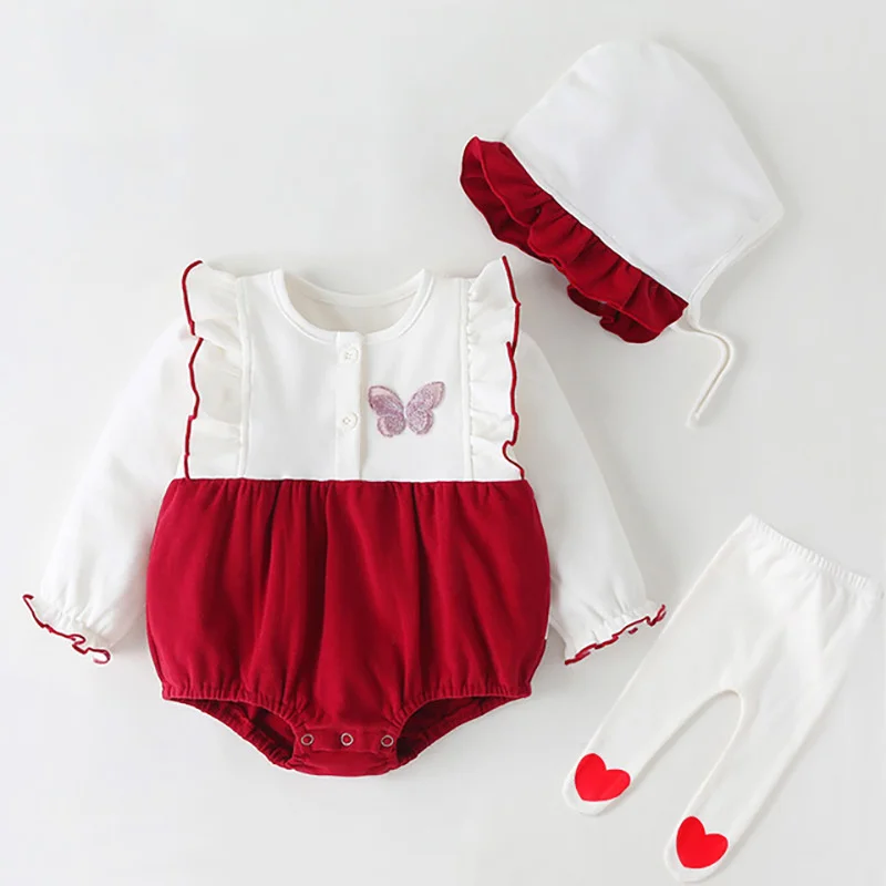 Korean newborn baby clothes Princess 2020 one-piece Hayi ins baby suit children's clothing spring and autumn romper long sleeve