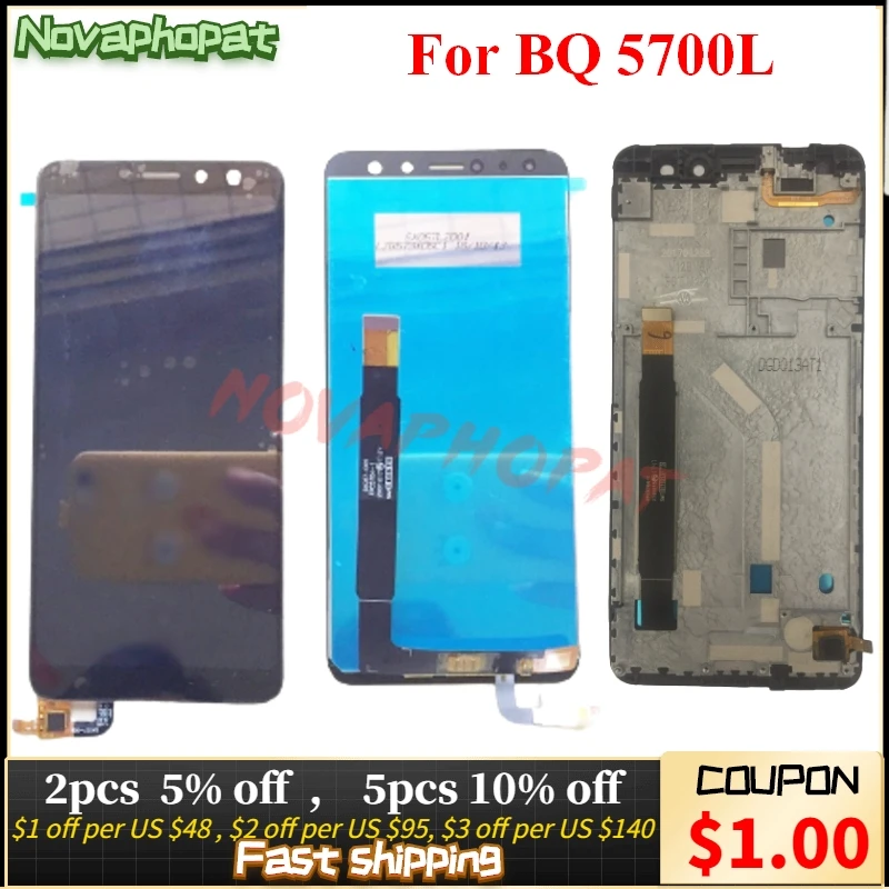 Novaphopat 5 7 дюймовый черный/белый ЖК дисплей для BQ 5700L Space X сенсорный экран