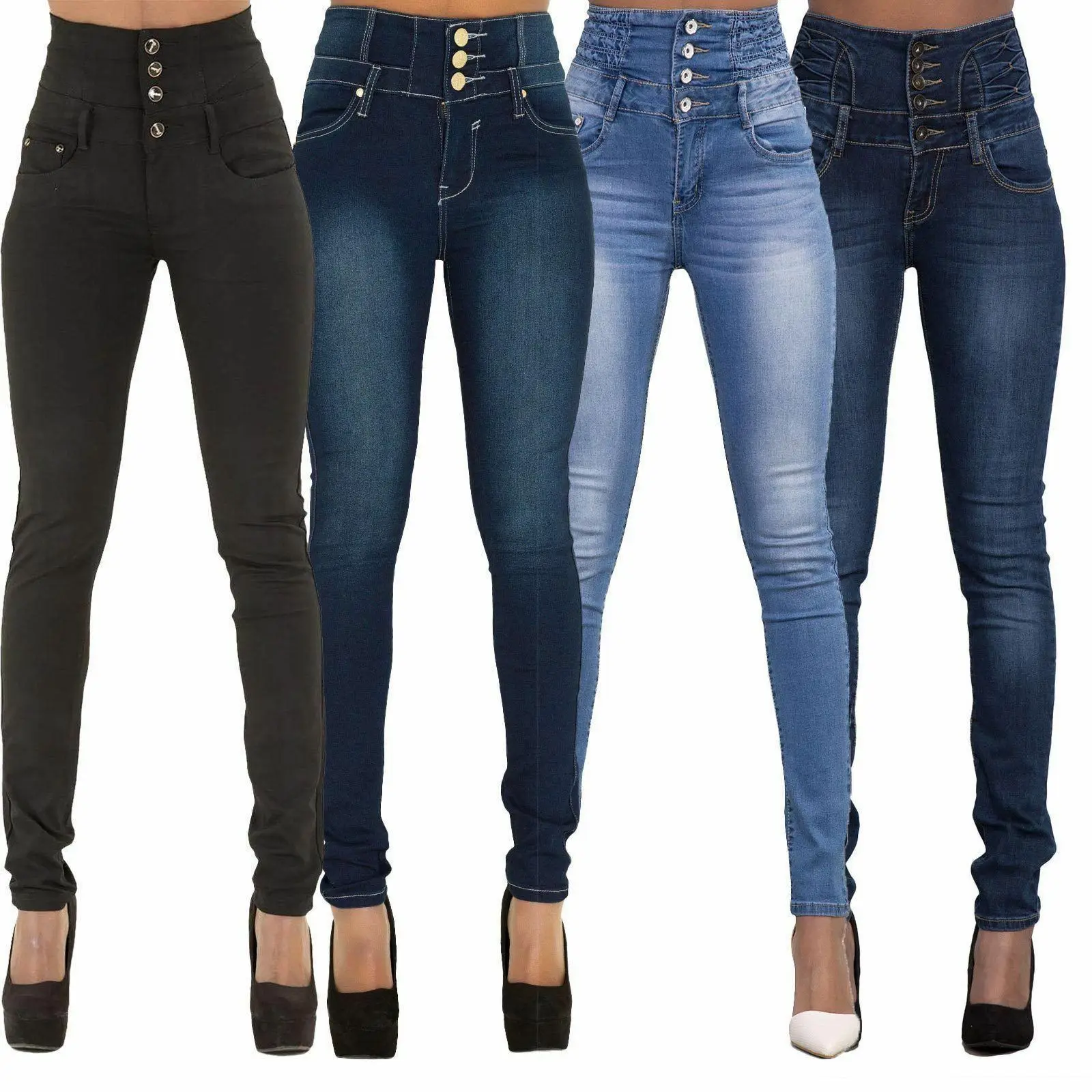 

Women Stretch Ripped Distressed Skinny High Waist Denim Pants Shredded Jeans Trousers Slim Jeggings Laides Spring Autumn Wear
