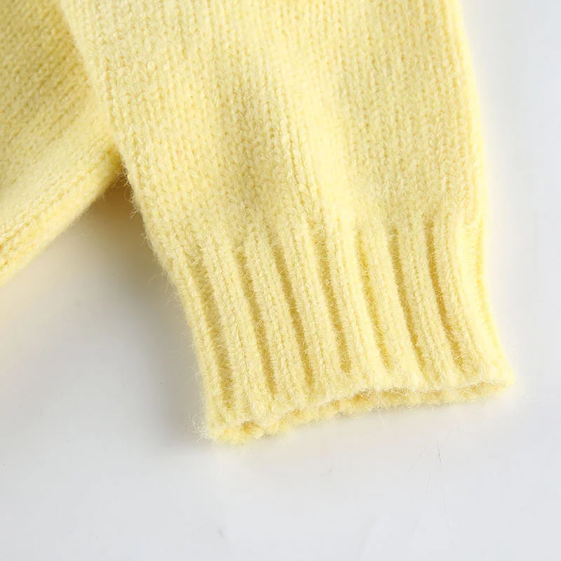 

Sweet Knitted Cropped Cardigan Women Autumn Winter Single Breasted Sweater Ladies Buttons Long Sleeve V Neck Crop Top Knitwear