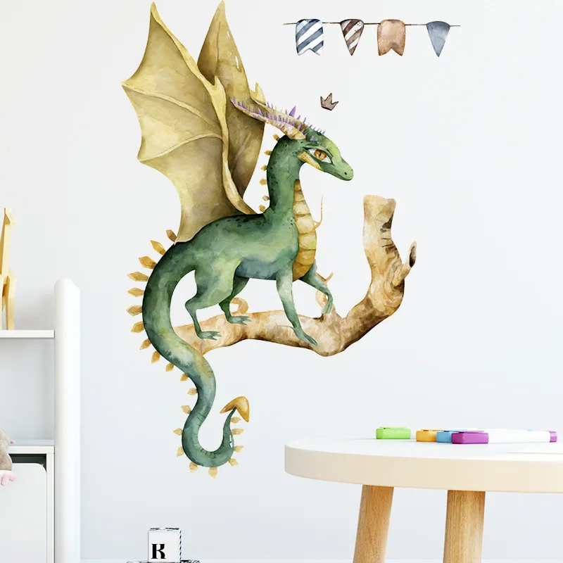 

Cartoon Cartoon Dinosaur Trunk Painted Children Bedroom Home Decor Background Decorative Wall Stickers Wallpaper