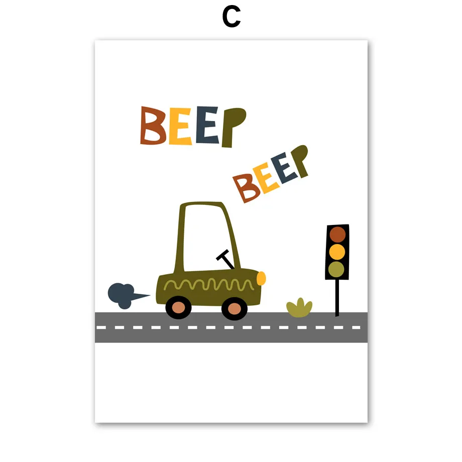 

Cartoon Kids City Car Driver Club Nursery Wall Art Canvas Painting Nordic Posters And Prints Wall Pictures Baby Boy Room Decor