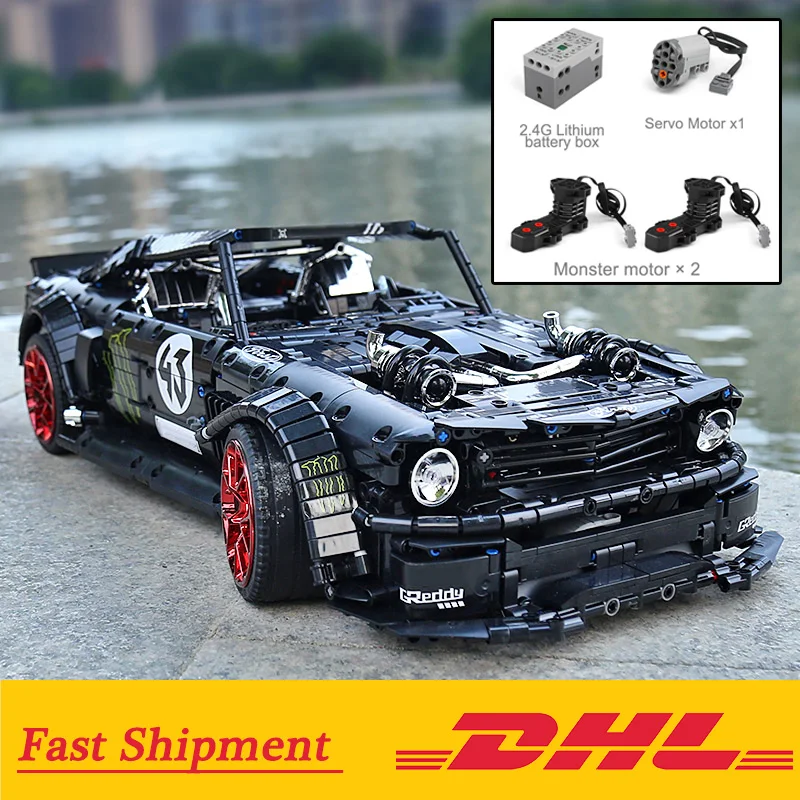 DHL 1965 Ford Mustang Hoonicorn гоночный автомобиль совместимый Technic MOC-22970 20102 строительные блоки кирпичи детские игрушки подарок