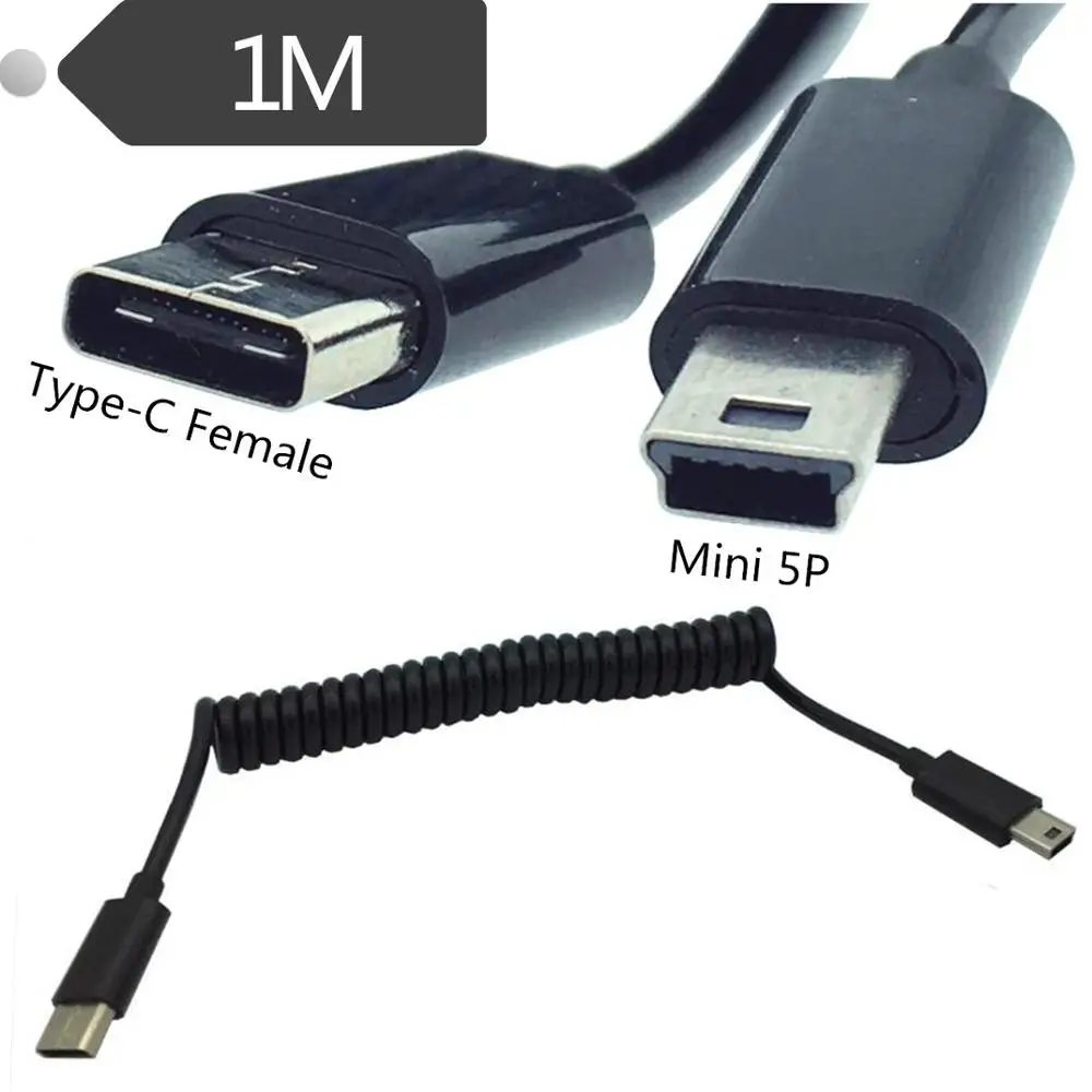 Спиральный обмотанный USB 3 1 C-TYPE разъем для micro/mini/type-c 5P Мужской адаптер кабель 0 м 3FT