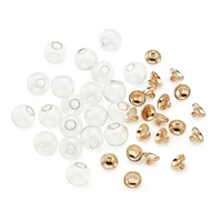 81012141618mm round mechanized blown glass globe beads golden plated pendant for earring necklace jewelry making