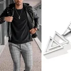 Мужское ожерелье, треугольная подвеска для мужчин, ожерелье из нержавеющей стали с геометрическим рисунком, мужское ювелирное изделие