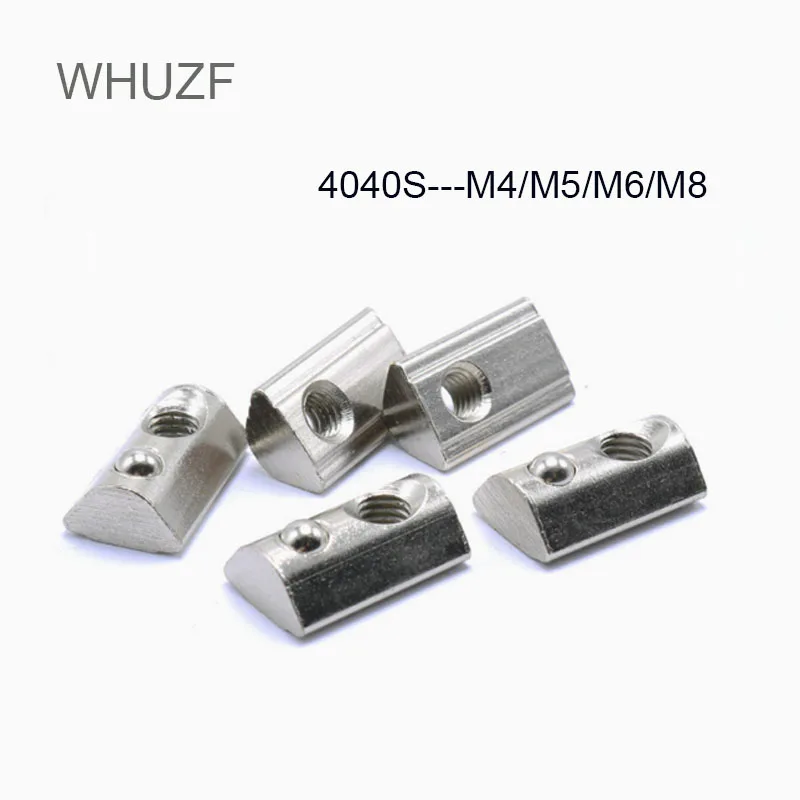 

WHUZF Free Shipping 50/100PCS/lot free shipping 40 series Roll-in T Spring Nuts M4 M5 M6 M8 For 4040 Aluminum Profiles Groove 8