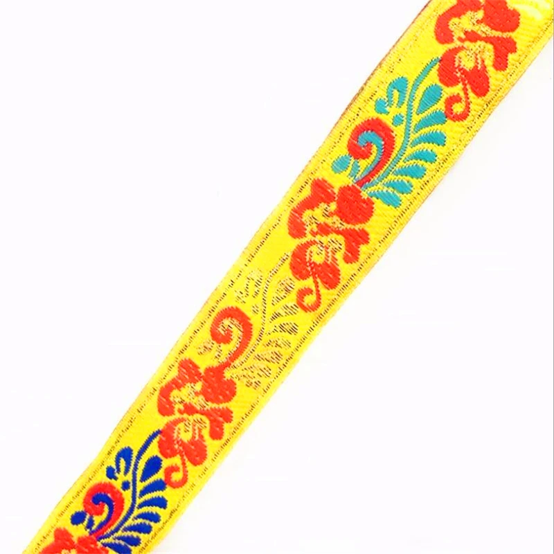 Лента с цветочной вышивкой шириной 25 мм кружевная обрезная ткань жаккардовая