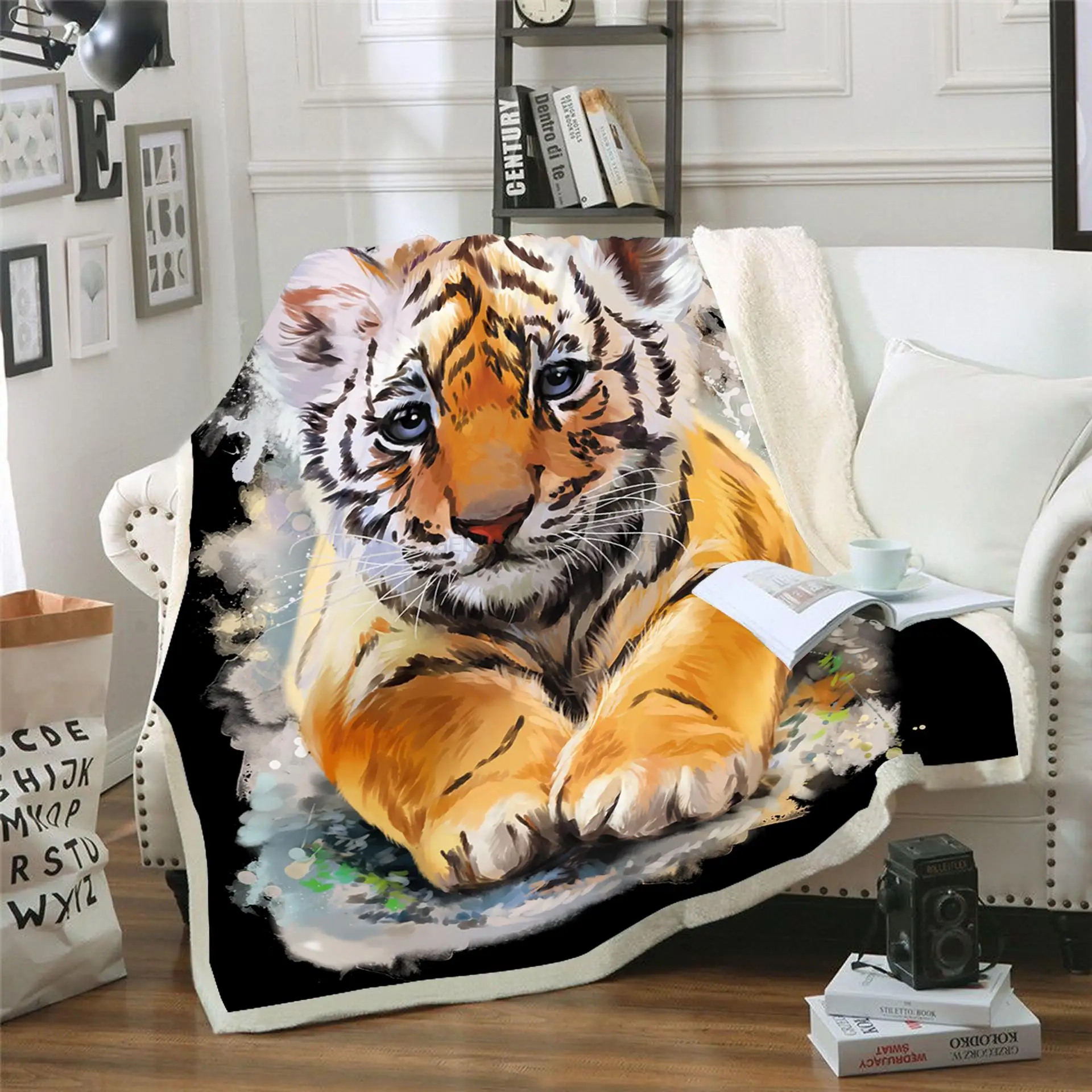 

Neueste Tiger 3D Druck Plüsch Fleece Decke Erwachsene Mode Quilts Hause Büro Waschbar Duvet Casual Kinder Mädchen Sherpa Decke