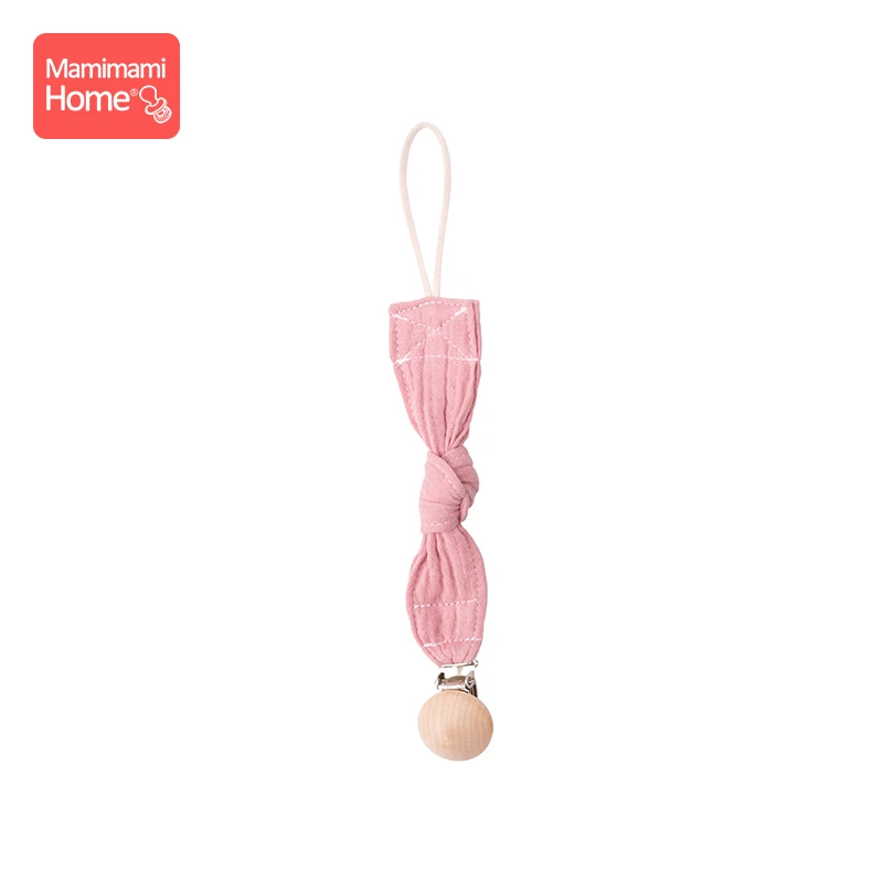 Pink Pacifier Clip Mamihome детские нагрудники, тканевые банданы с деревянным кольцом, прорезыватель из бука, хлопковый слюнявчик, впитывающая ткань для новорожденных, детские товары, игрушки - Цвет: Pink Pacifier Clip